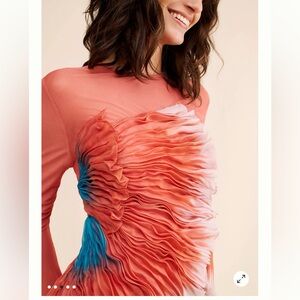 Geisha Designs 3D Floral Asymmetrical Top